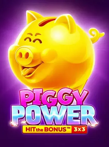 Decorative casino game artwork for Mystake: Piggy Power Hit The Bonus